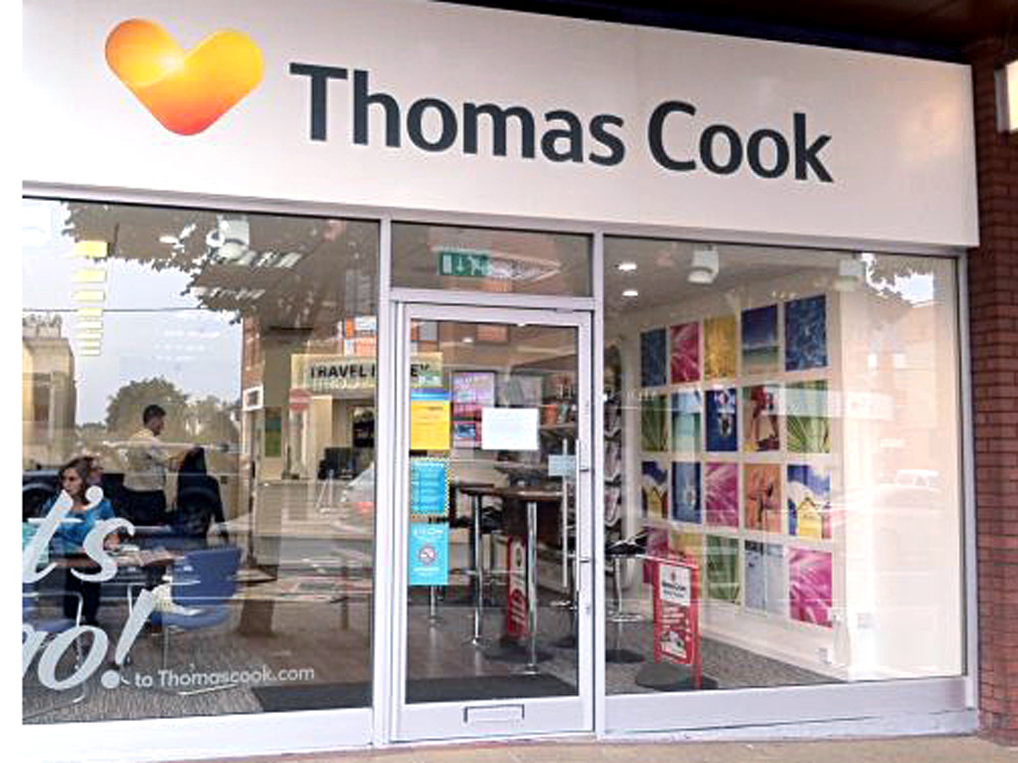 Brand new: Thomas Cook's logo on a high street store