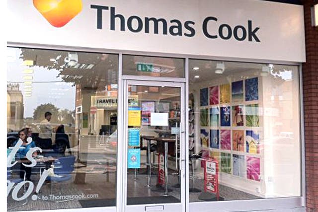 Brand new: Thomas Cook's logo on a high street store