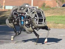 Boston Dynamics' WildCat quadruped robot sprints at 16mph outside