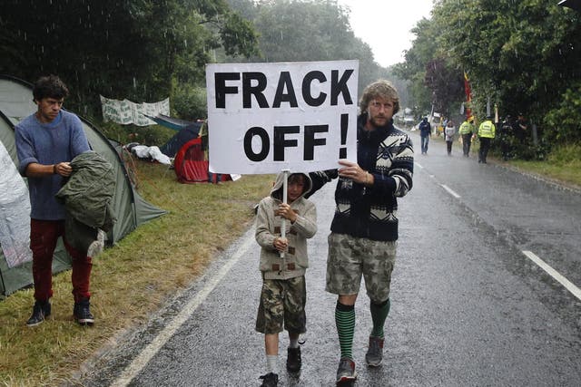 Protests over drilling in Balcombe, West Sussex, earlier this year
