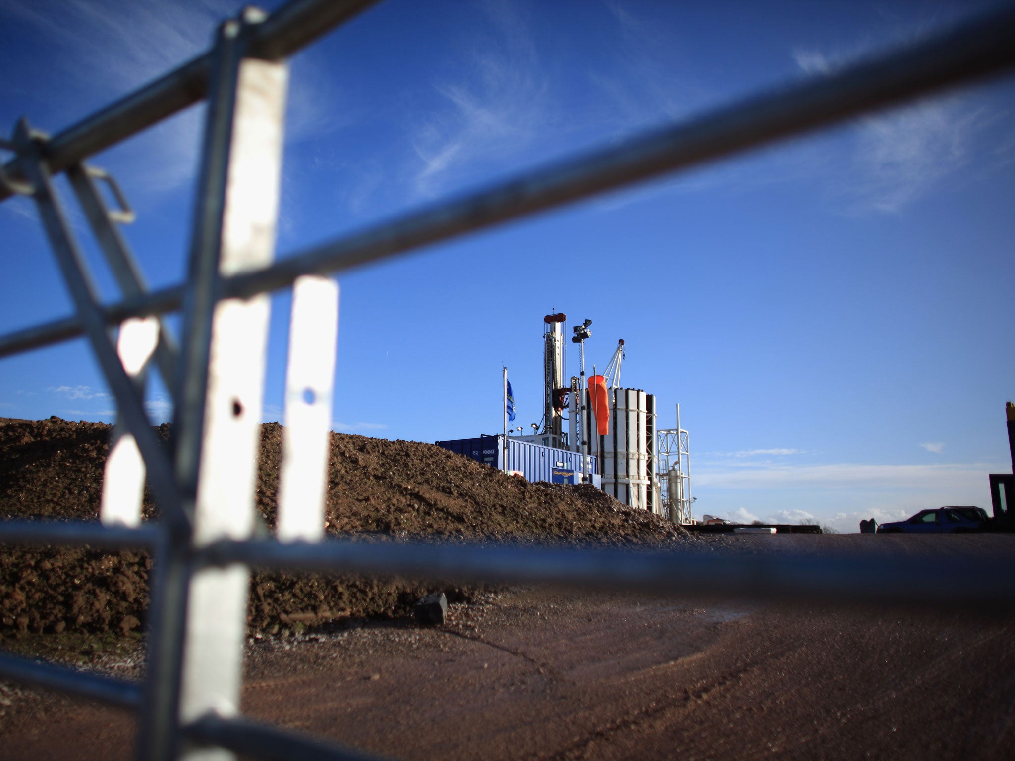 This picture, taken in 2011, shows the drilling rig of Cuadrilla Resource near Blackpool