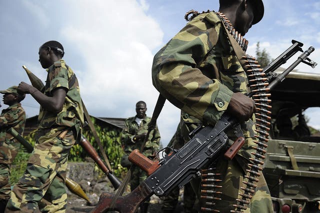 Congolese M23 rebels in Goma in 2012