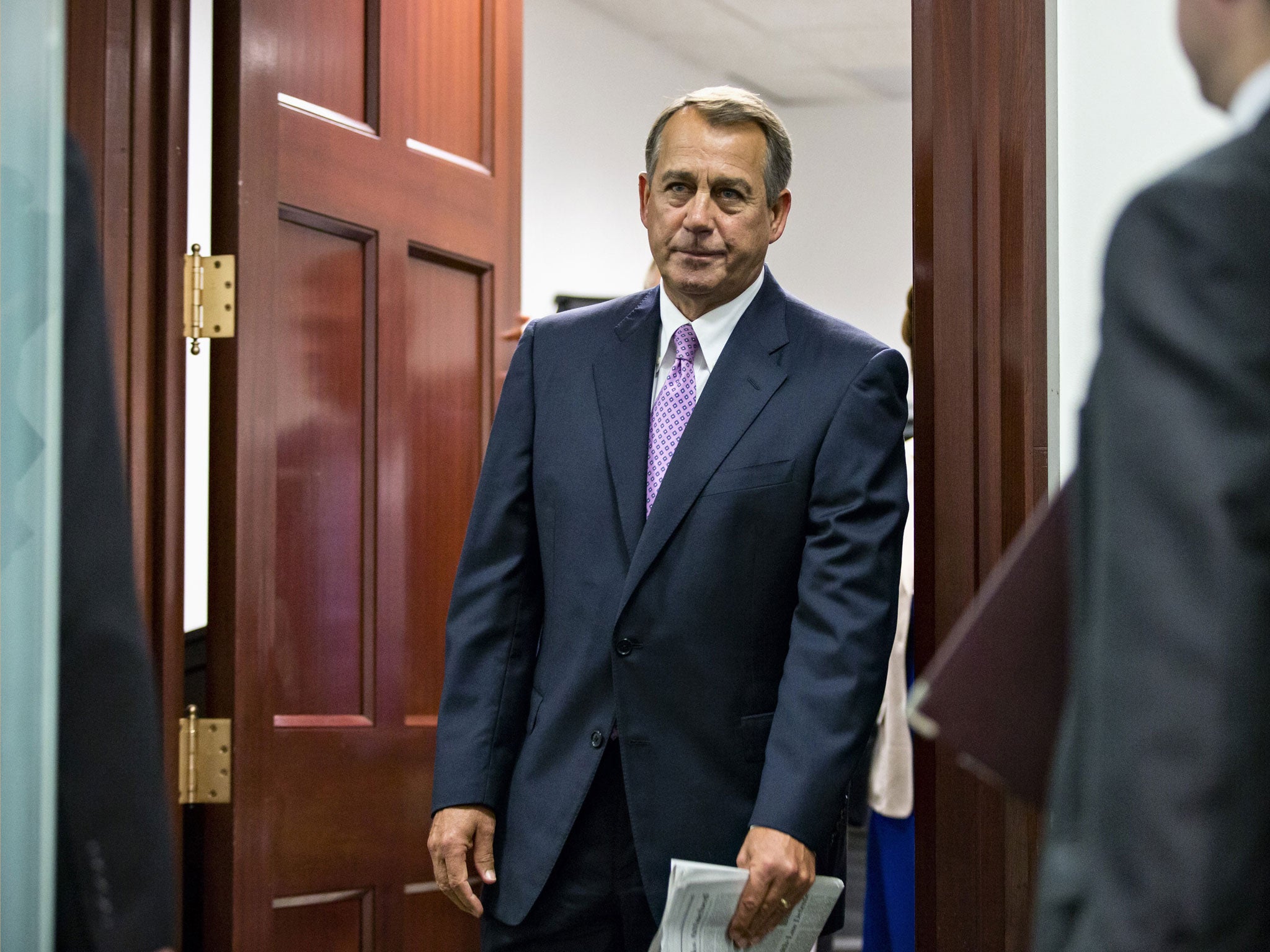 John Boehner asked Republicans to follow him in allowing a short-term increase in the debt ceiling