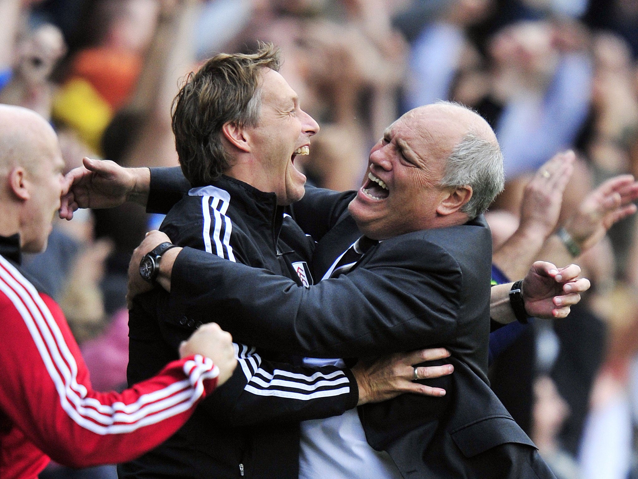 Martin Jol is overjoyed by his side's late goal