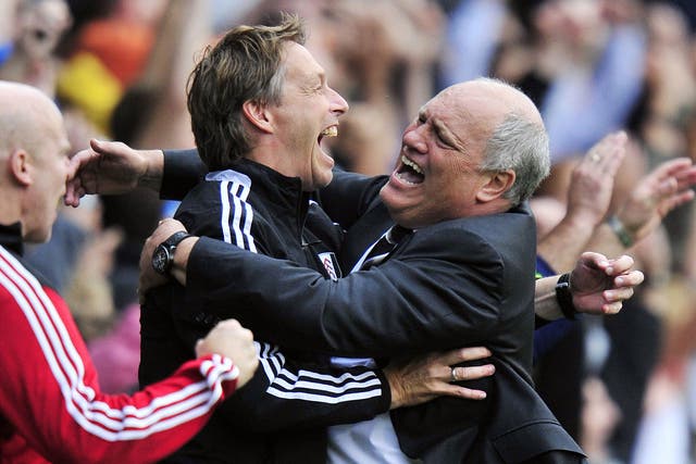 Martin Jol is overjoyed by his side's late goal which sealed the 1-0 win over Stoke earlier this month