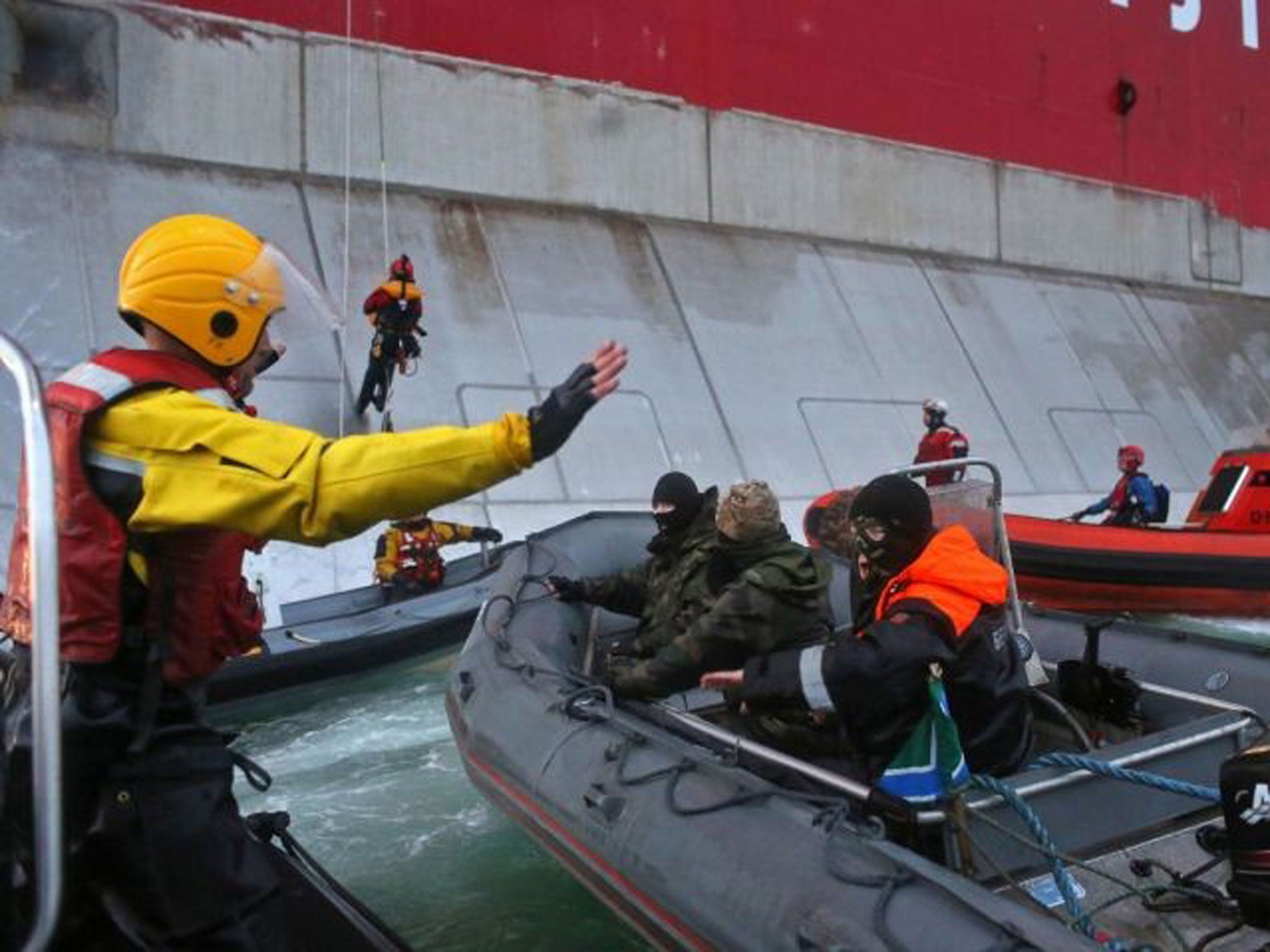 Sea change: A Russian coastguard approaches activists