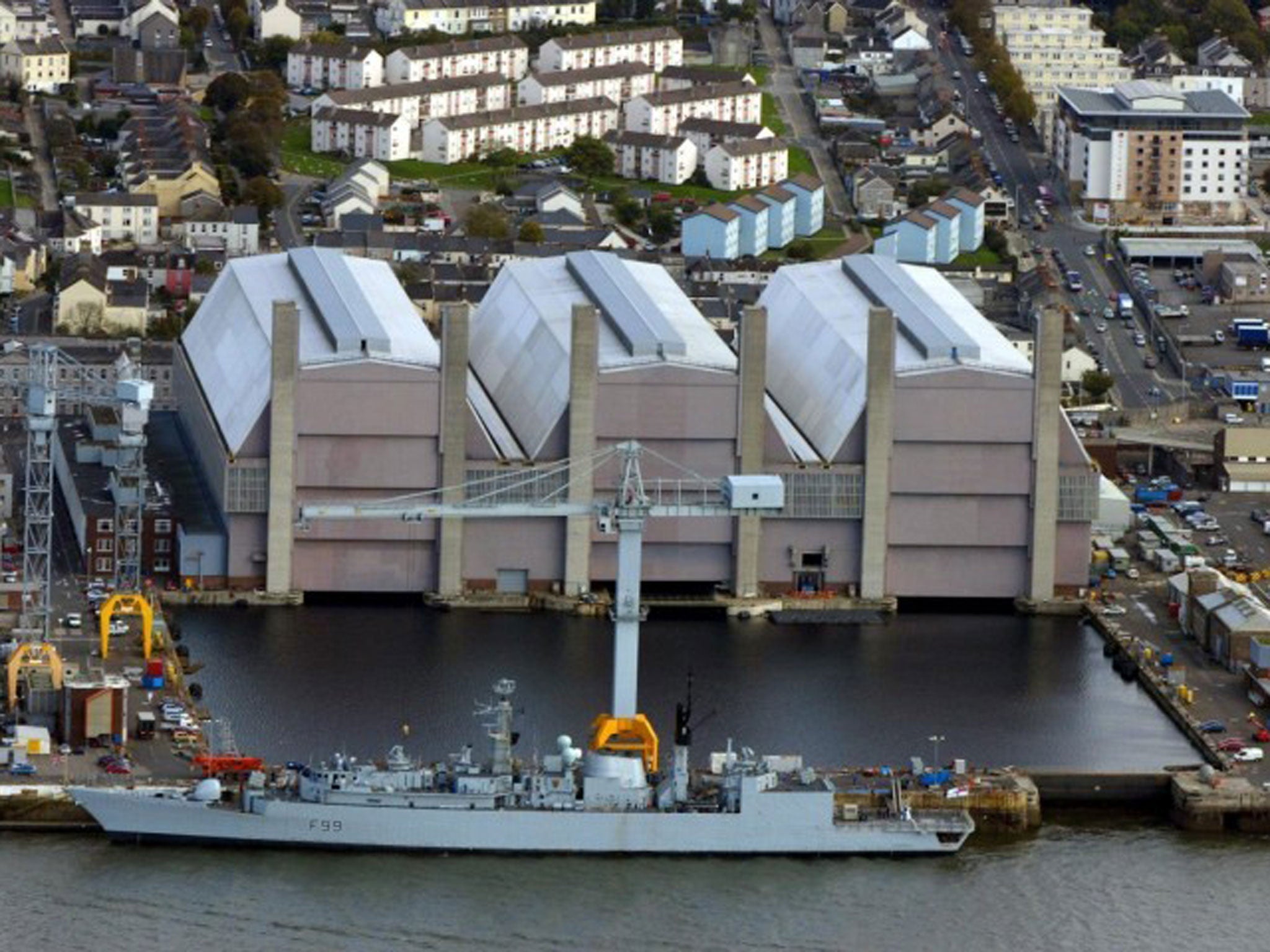 Devonport dockyard, Plymouth, repairs and refuels Royal Navy nuclear submarines