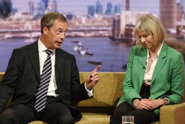 Nigel Farage with Theresa May on The Andrew Marr Show yesterday