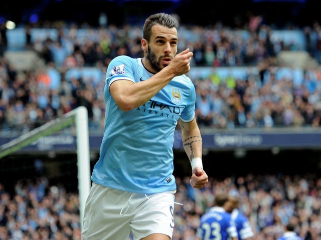 His appearance for City against Everton was only Alvaro Negredo’s fourth game for the club