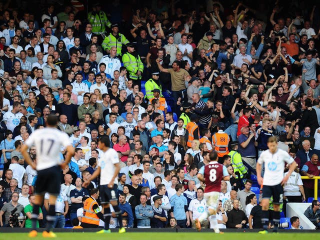 A view of the game between Tottenham and West Ham