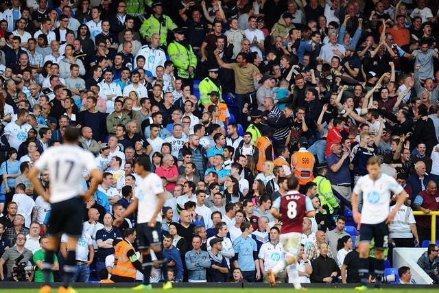 A view of the game between Tottenham and West Ham