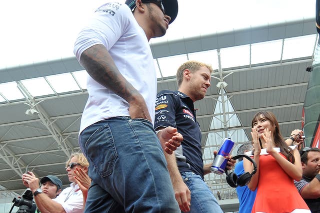 Lewis Hamilton and Sebastien Vettel