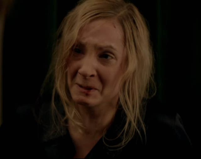 Joanne Froggatt as Anna Bates, who was raped by a visiting valet in Downton Abbey