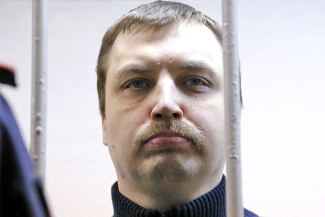 Mikhail Kosenko during his trial in Moscow