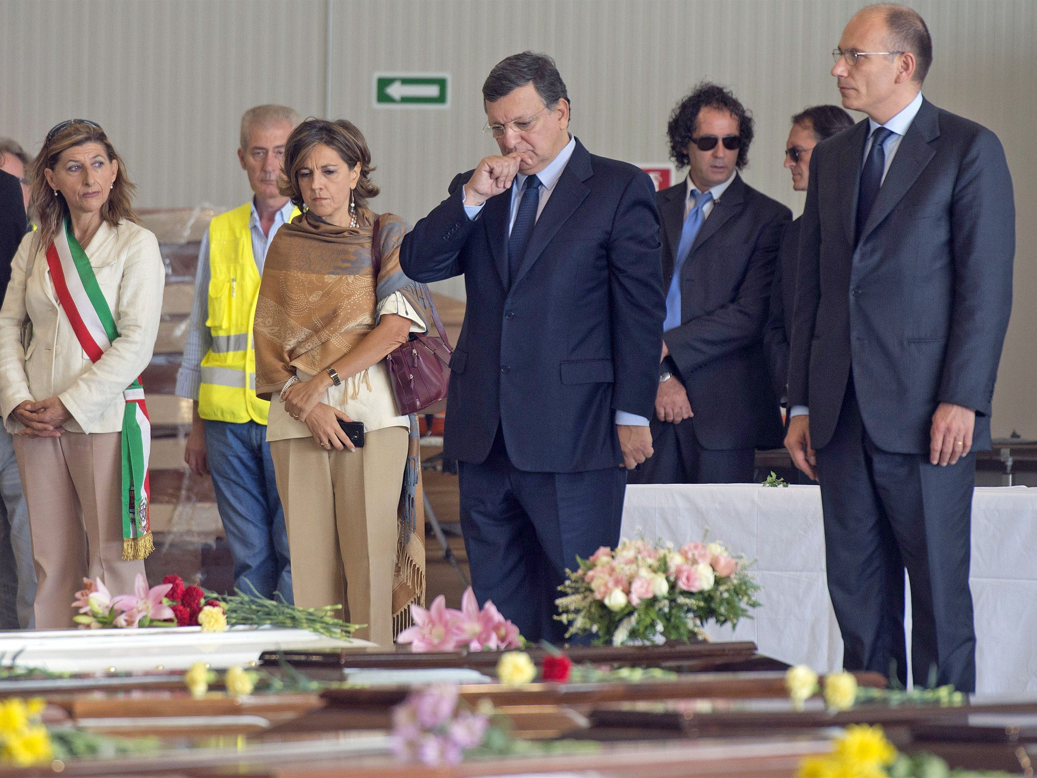 Jose Manuel Barroso pays respects to the victims (Getty)