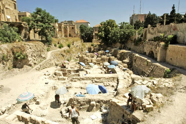 The British Museum excavation team work in Sidon