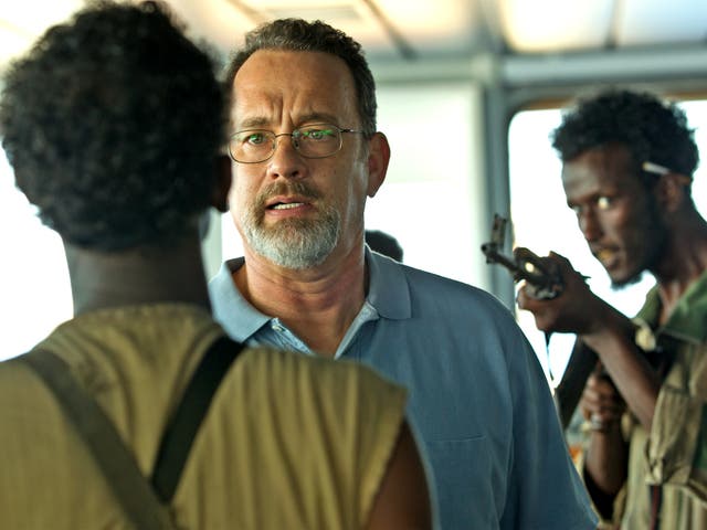 Dour but impressive: Tom Hanks in the title role of ‘Captain Phillips’