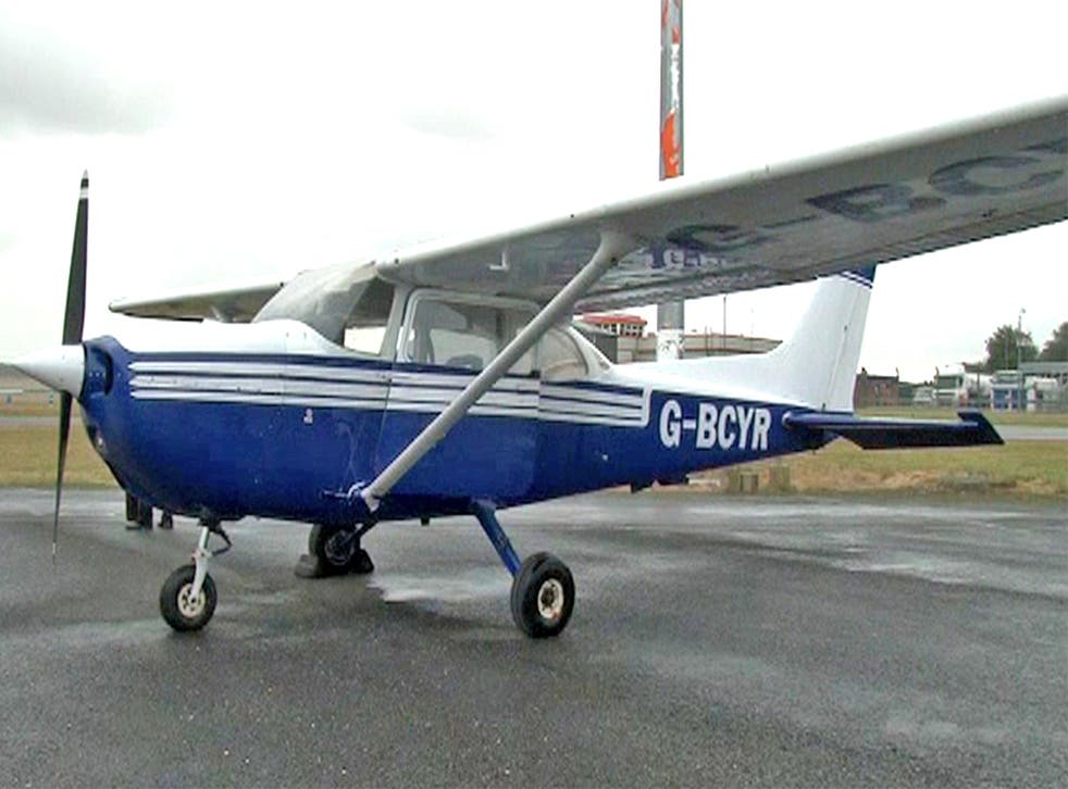 The Cessna 172 light aircraft which passenger John Wildey landed at Humberside Airport