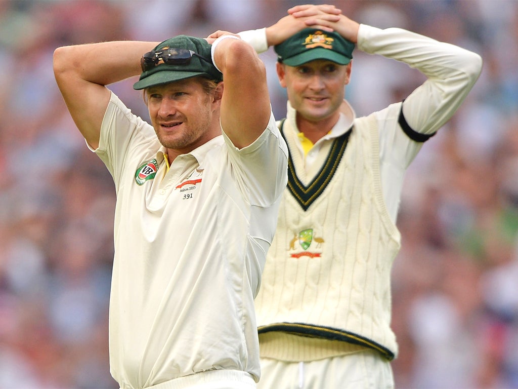 Shane Watson (left) will be an important figure for Australia in the absence of Michael Clarke