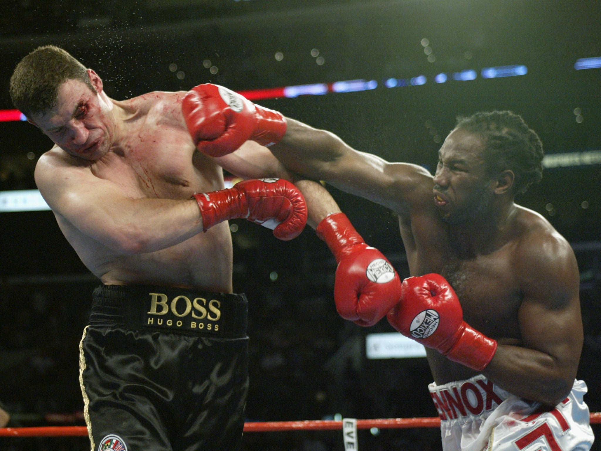 Lennox Lewis hasn't fought since 2003 when he beat Vitali Klitschko after he suffered a cut above his left eye