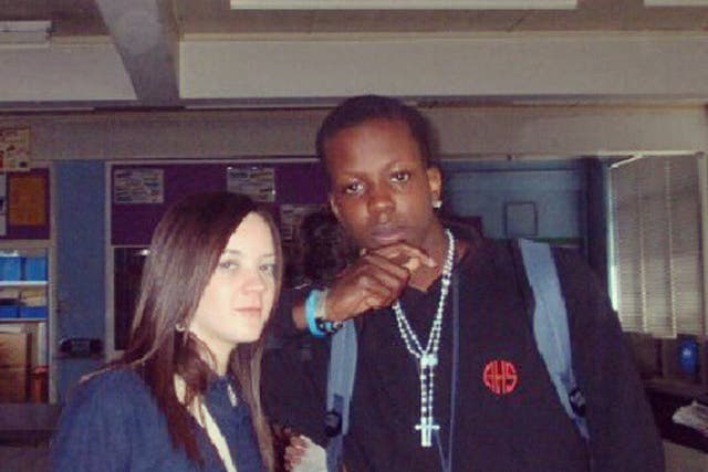 Jamal Edwards with friend at Acton High School