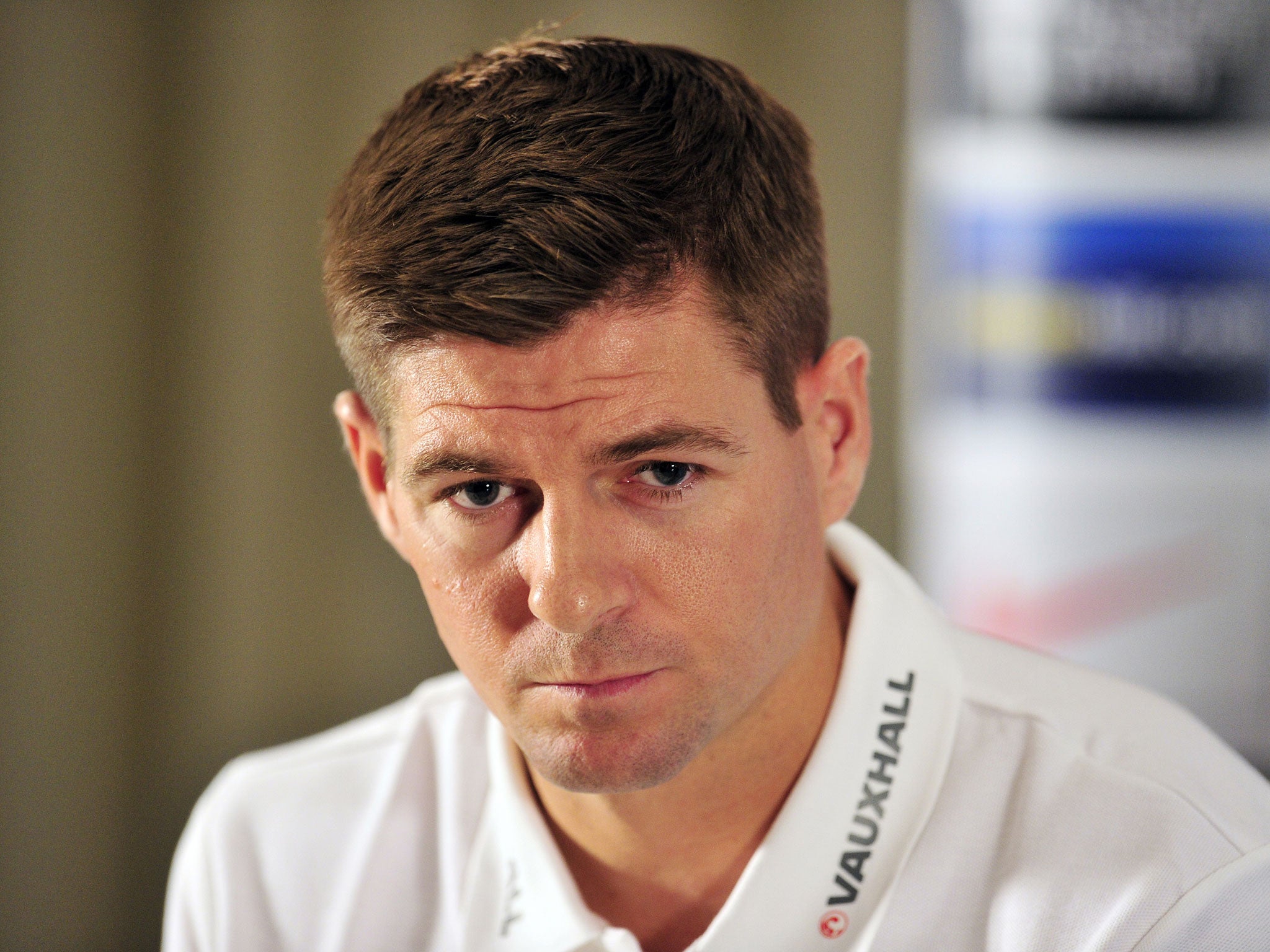 Steven Gerrard speaks to the press on Thursday