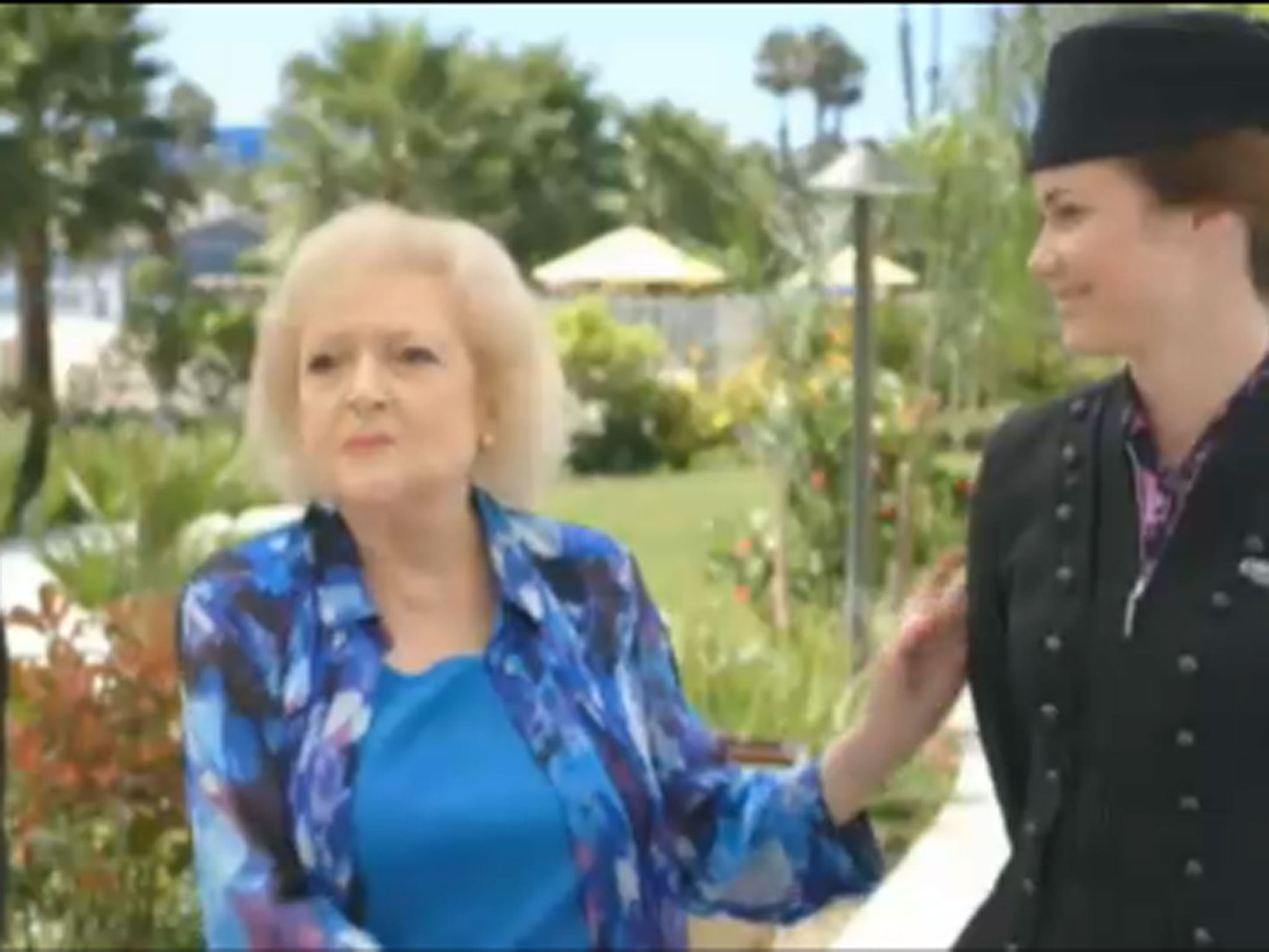 Betty White in the new Air New Zealand in-flight safety video