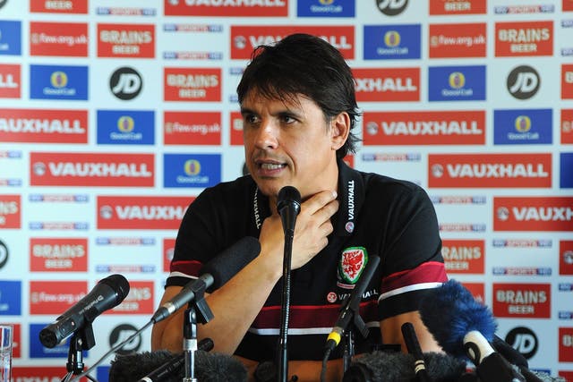 Chris Coleman faces the media in Cardiff 