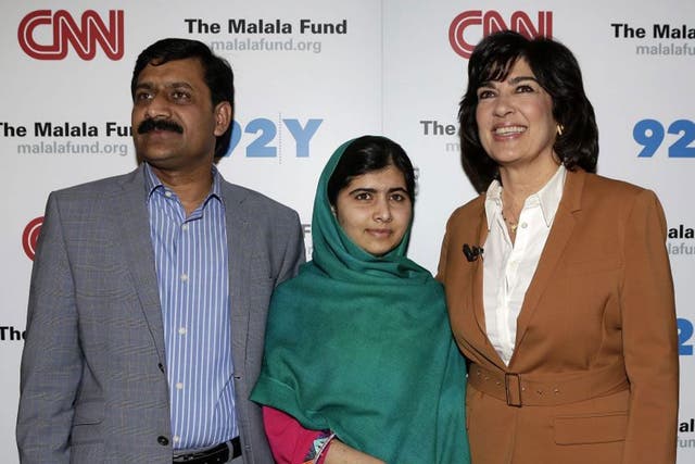 <p>CNN's Christiane Amanpour with activist Malala Yousafzai before a television interview in New York</p>