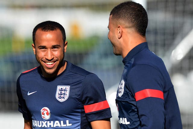 Andros Townsend pictured training with England