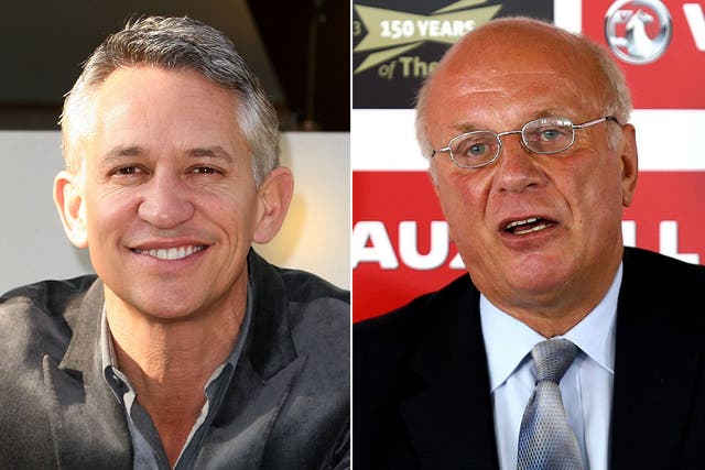 Gary Lineker (left) is unimpressed by Greg Dyke's choices