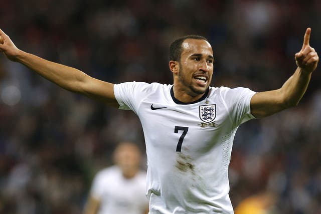 Andros Townsend celebrates his goal  at Wembley