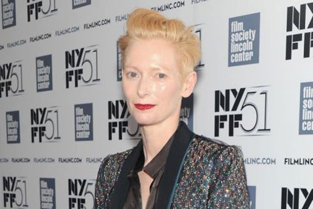Swinton flew a rainbow flag in the Red Square earlier this year to show her solidarity with the LGBT community