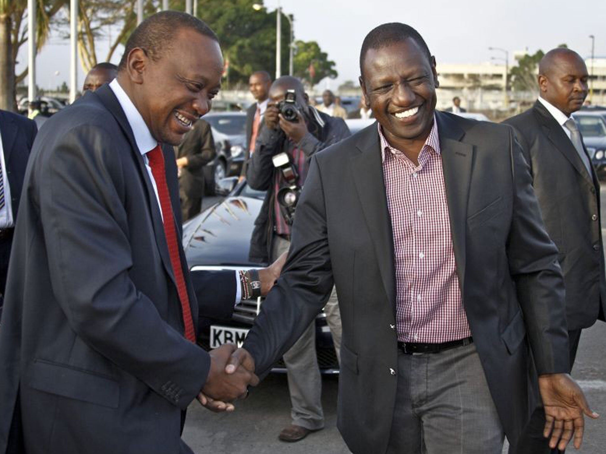 On trial: President Uhuru Kenyatta and William Ruto are charged over the violence after the 2007 elections