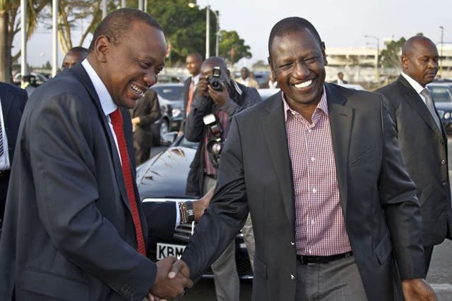On trial: President Uhuru Kenyatta and William Ruto are charged over the violence after the 2007 elections