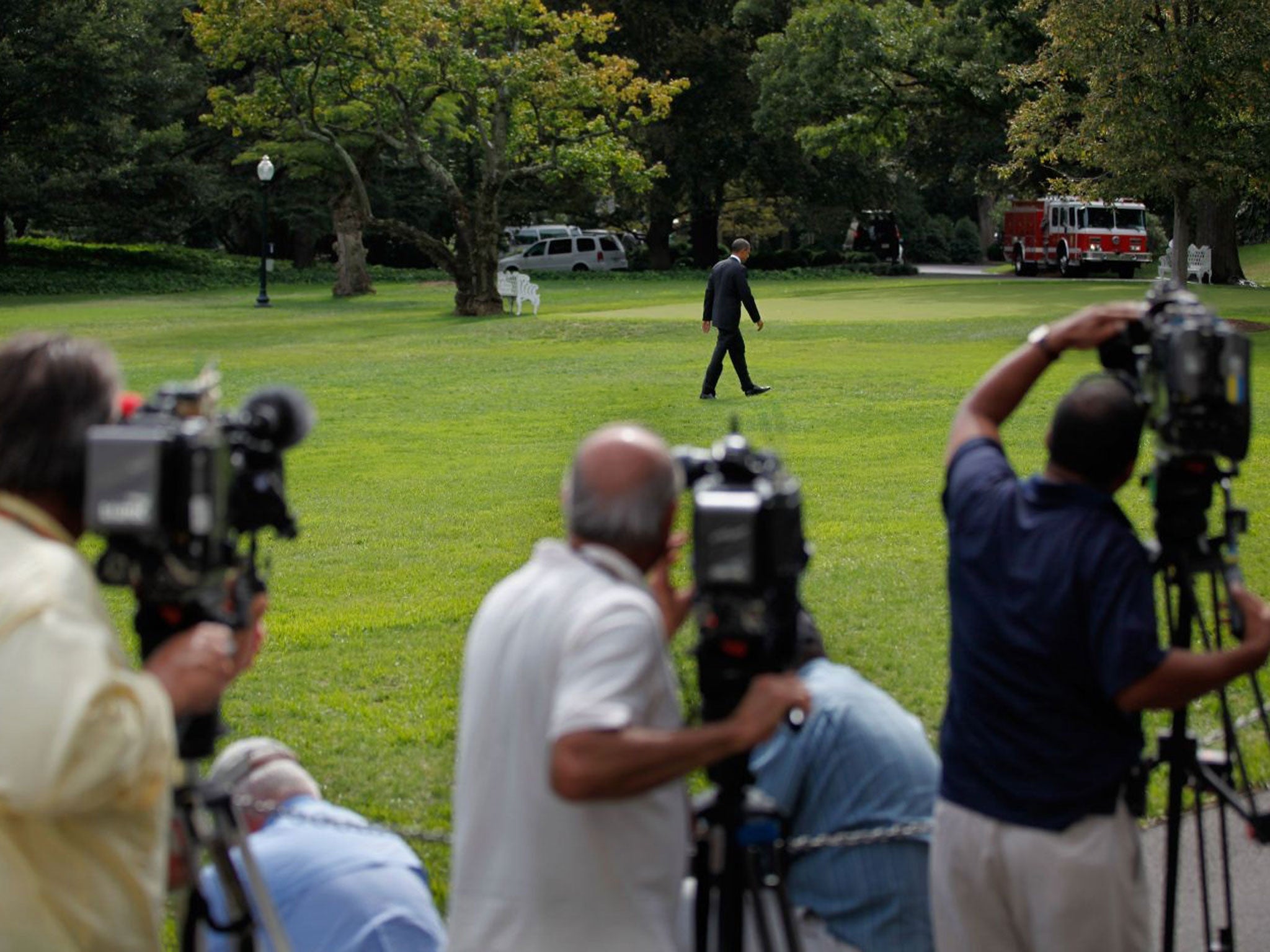 Free press? Cameras follow Barack Obama at the White House