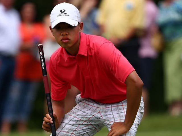 Tiger cubs: Guan Tianlang (pictured) and Ye Wocheng have both gone to American finishing schools  to improve their game
