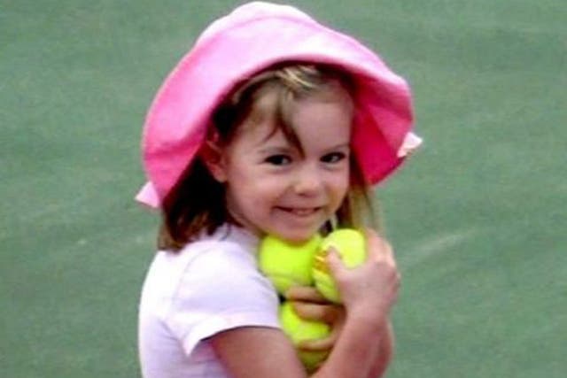 British girl Madeleine McCann, who was allegedy abducted 03 May 2007 from the resort apartment where she was on vacation with her family in the Algarve