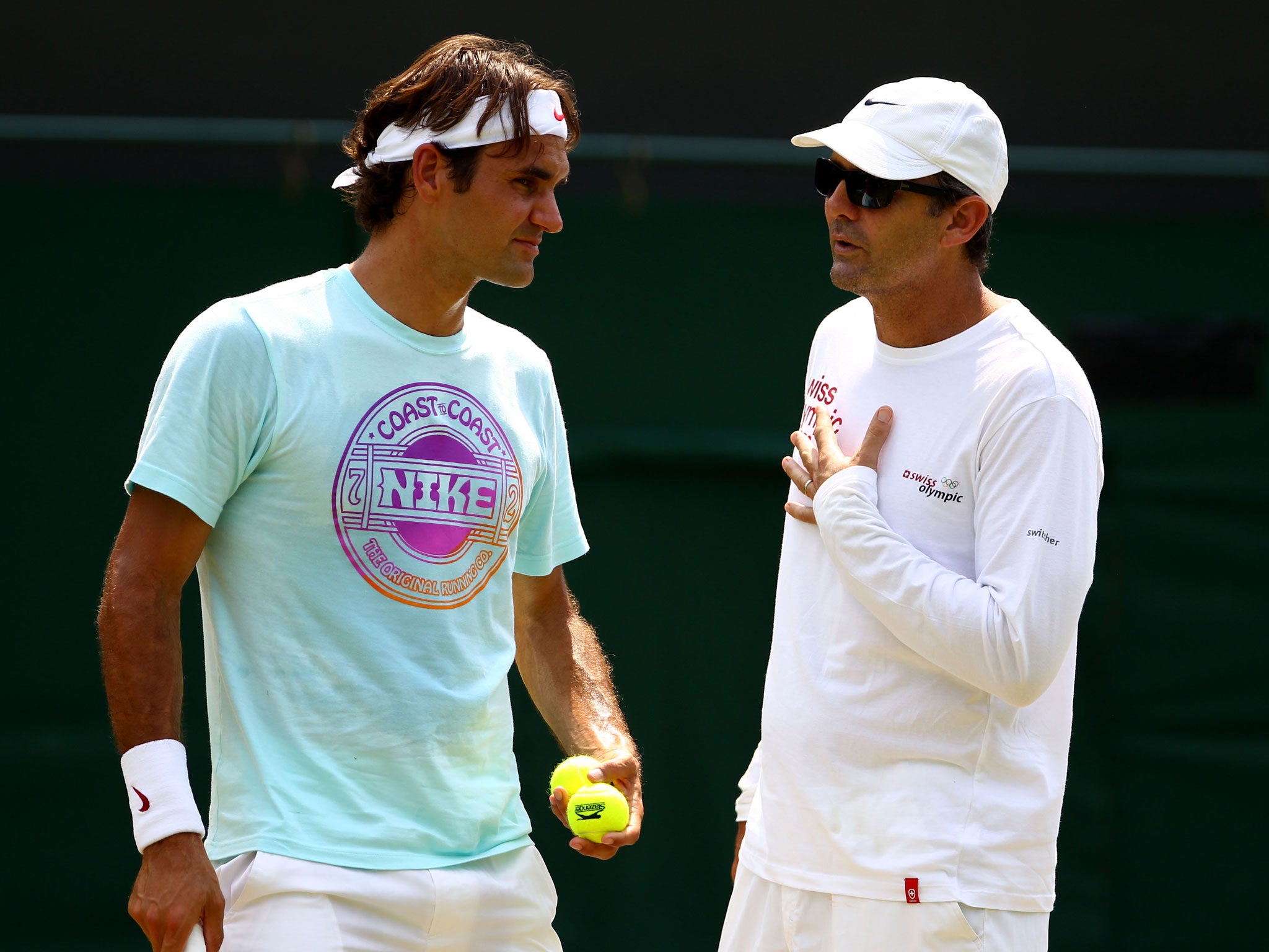 Roger Federer (left) with Paul Annacone last year