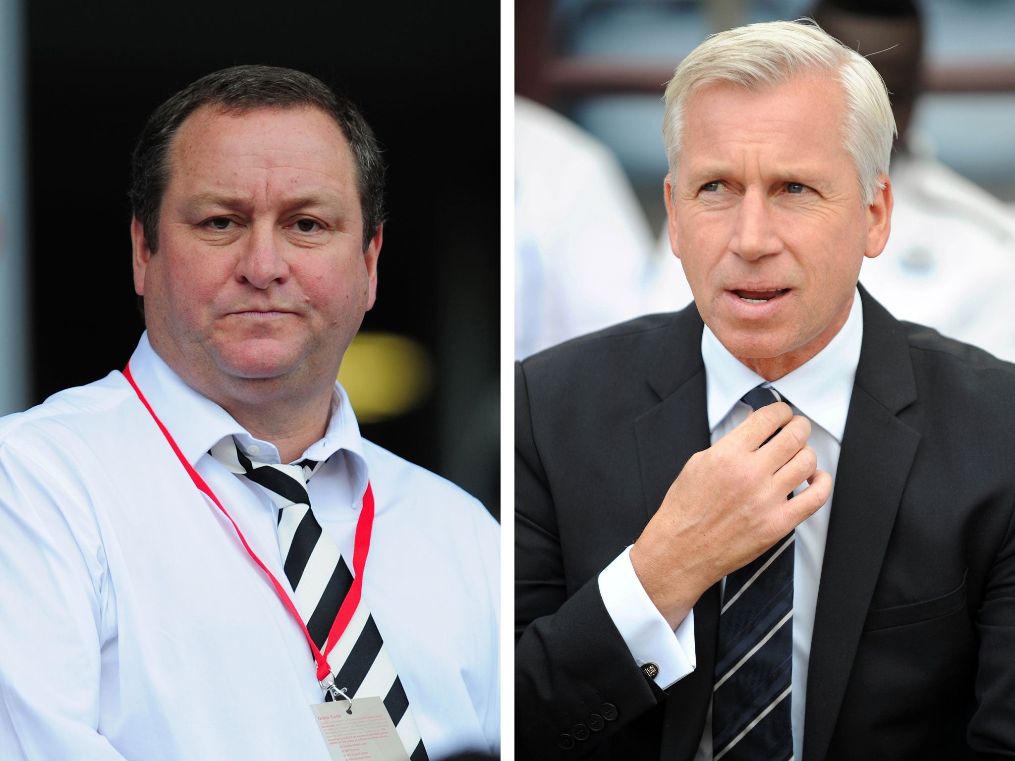 Newcastle owner Mike Ashley and manager Alan Pardew
