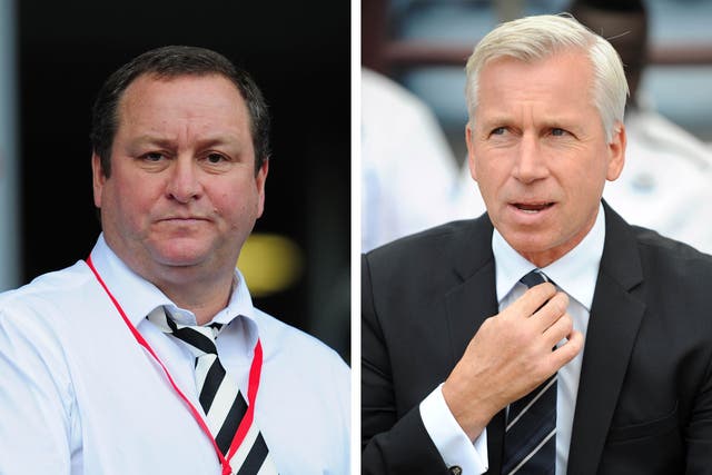 Newcastle owner Mike Ashley and manager Alan Pardew