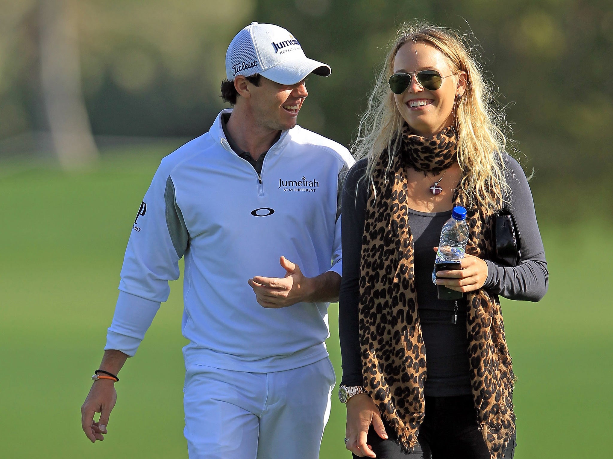 Rory McIlroy with Caroline Wozniacki taking a stroll