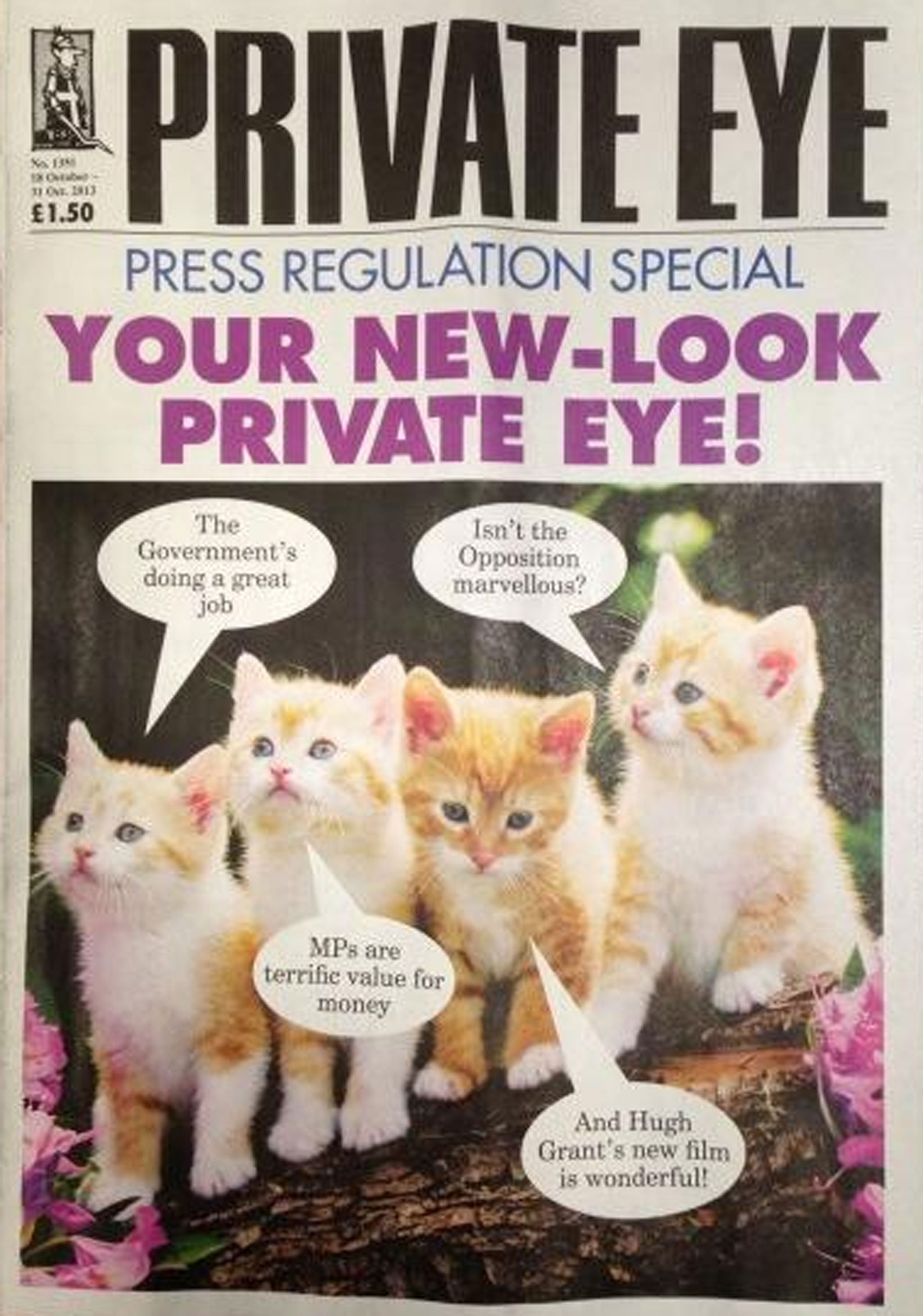 The front page of Private Eye on 15 October