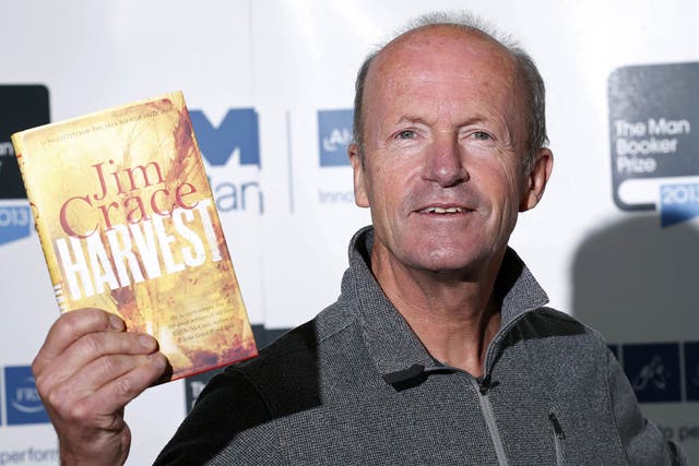 Jim Crace with his Booker-nominated novel, Harvest
