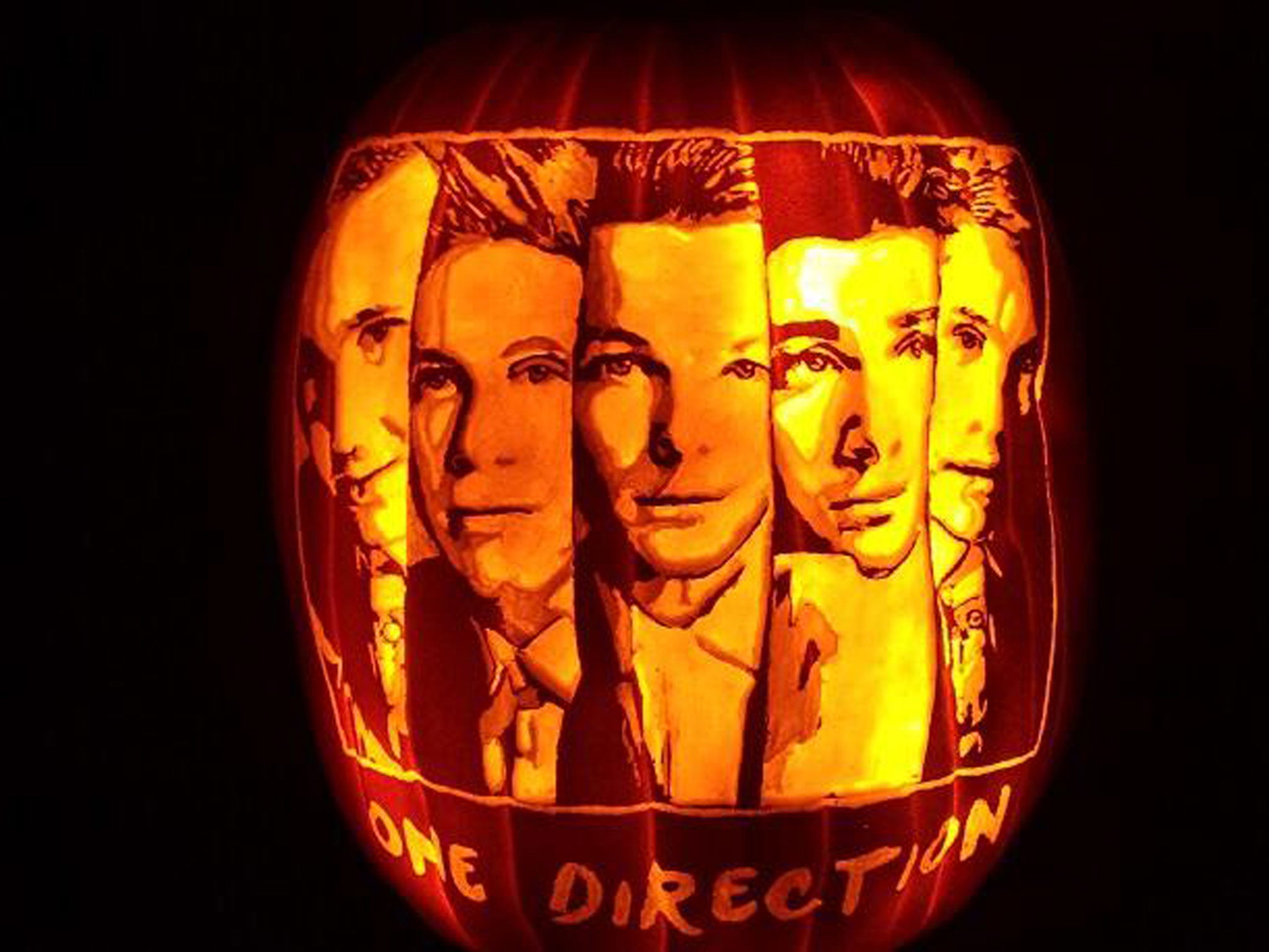 1D: Love One Direction? Want to express your love via the medium of a pumpkin? Then look no further than this.