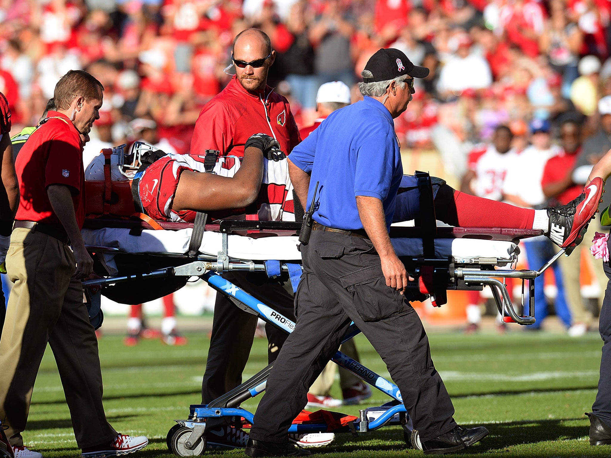 Calais Campbell is stretchered off