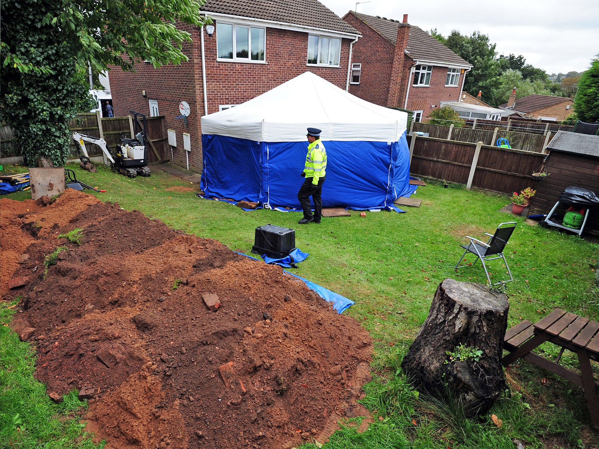 The garden where the bodies have been found