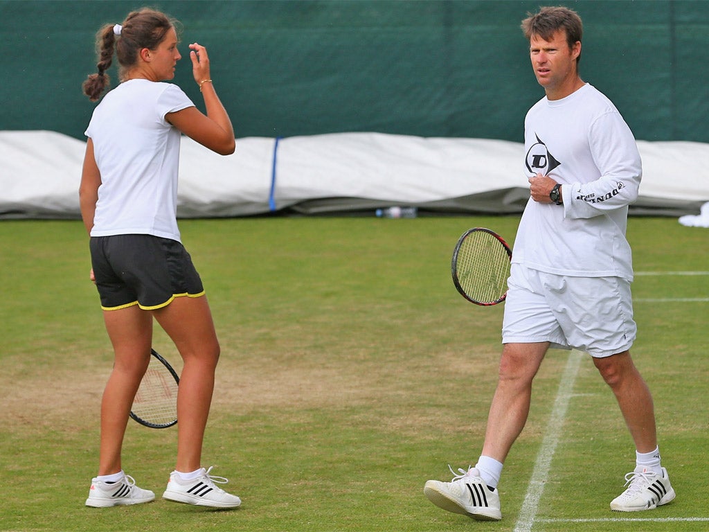 Laura Robson with Miles Maclagan, whose coaching services she has dispensed with after five months