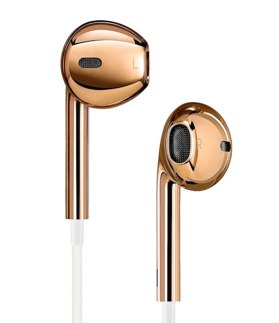 These special edition iPod ear phones have been crafted from rose gold.