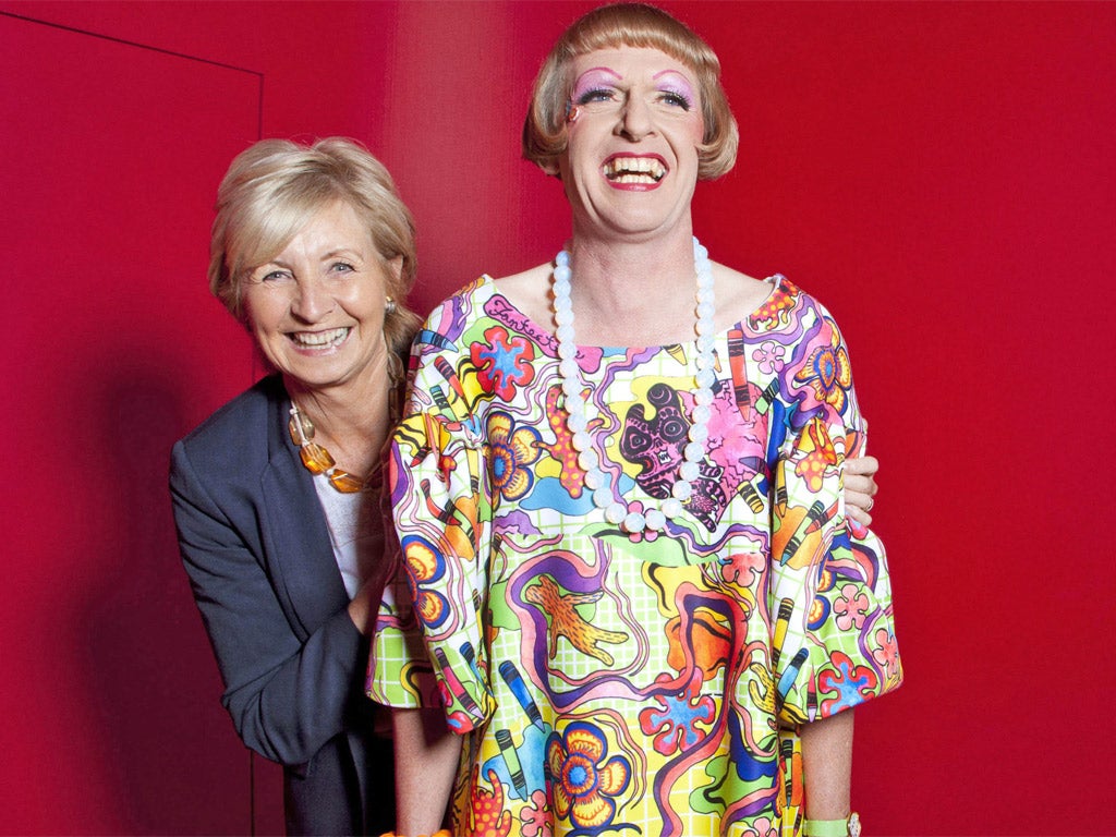 All dressed up: Sue Lawley and Grayson Perry